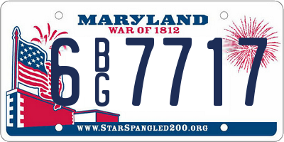 MD license plate 6BG7717