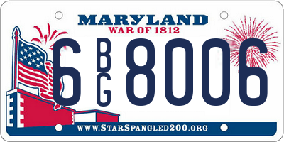 MD license plate 6BG8006