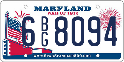 MD license plate 6BG8094