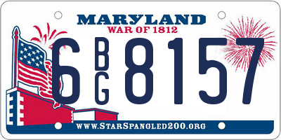 MD license plate 6BG8157