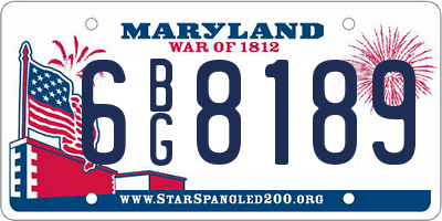 MD license plate 6BG8189