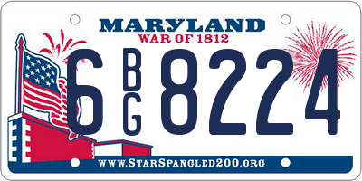 MD license plate 6BG8224