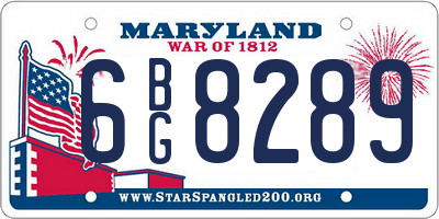 MD license plate 6BG8289