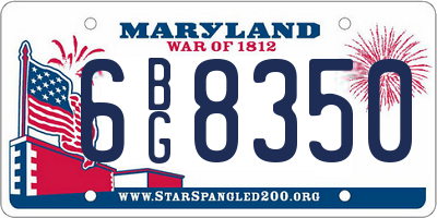 MD license plate 6BG8350