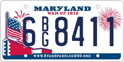 MD license plate 6BG8411