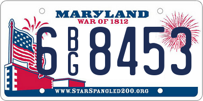 MD license plate 6BG8453
