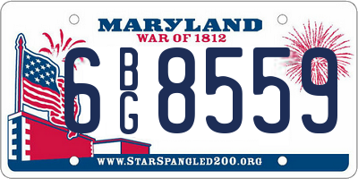 MD license plate 6BG8559