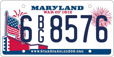 MD license plate 6BG8576