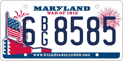 MD license plate 6BG8585