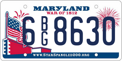 MD license plate 6BG8630