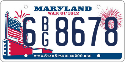 MD license plate 6BG8678
