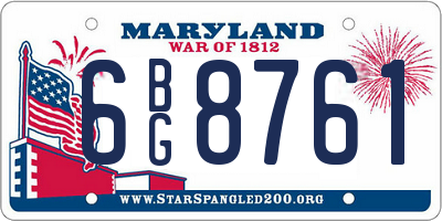 MD license plate 6BG8761