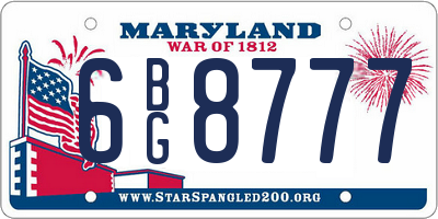 MD license plate 6BG8777