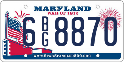 MD license plate 6BG8870