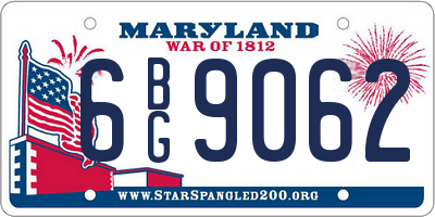 MD license plate 6BG9062