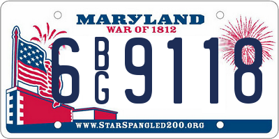 MD license plate 6BG9118