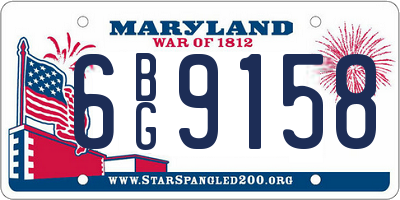 MD license plate 6BG9158
