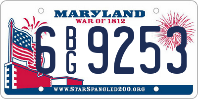 MD license plate 6BG9253