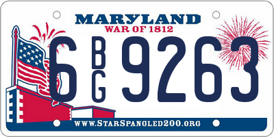 MD license plate 6BG9263