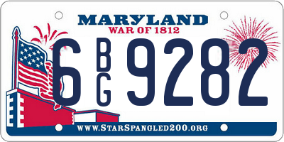 MD license plate 6BG9282