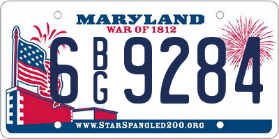 MD license plate 6BG9284