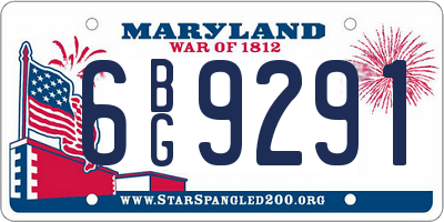 MD license plate 6BG9291