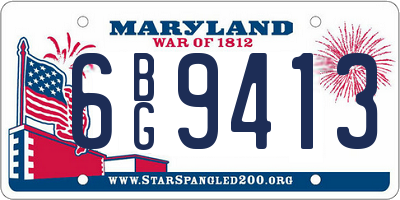 MD license plate 6BG9413