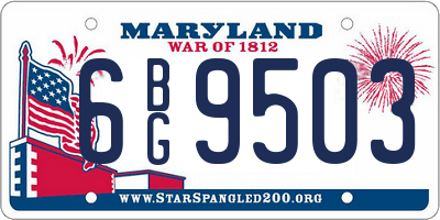 MD license plate 6BG9503
