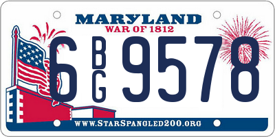 MD license plate 6BG9578