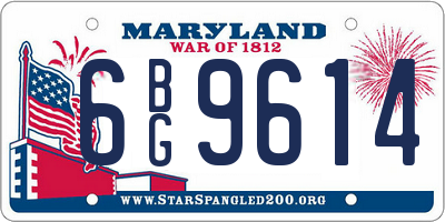 MD license plate 6BG9614