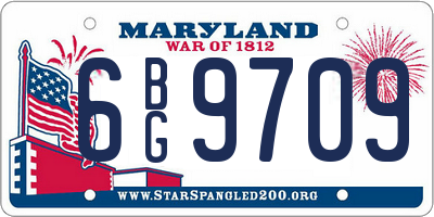 MD license plate 6BG9709