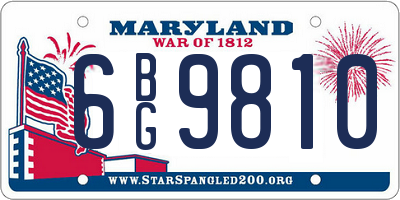 MD license plate 6BG9810