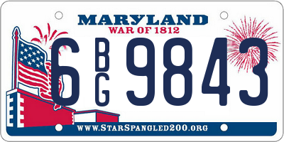 MD license plate 6BG9843