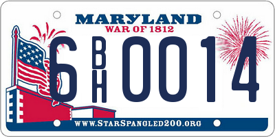 MD license plate 6BH0014