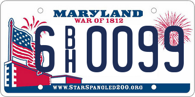 MD license plate 6BH0099