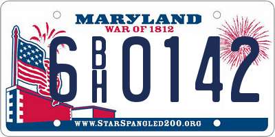MD license plate 6BH0142