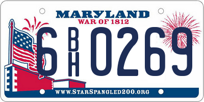 MD license plate 6BH0269
