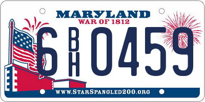 MD license plate 6BH0459