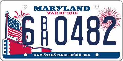 MD license plate 6BH0482