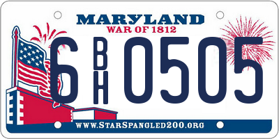 MD license plate 6BH0505