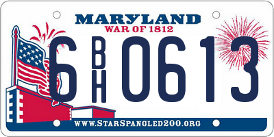 MD license plate 6BH0613