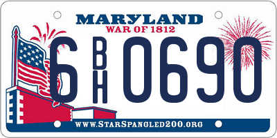 MD license plate 6BH0690