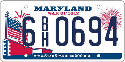 MD license plate 6BH0694