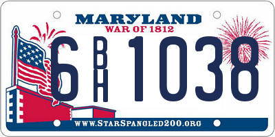 MD license plate 6BH1038