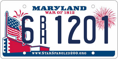 MD license plate 6BH1201