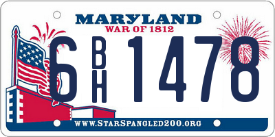 MD license plate 6BH1478