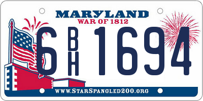MD license plate 6BH1694