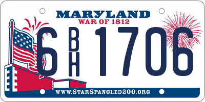 MD license plate 6BH1706