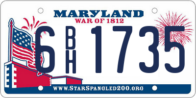 MD license plate 6BH1735
