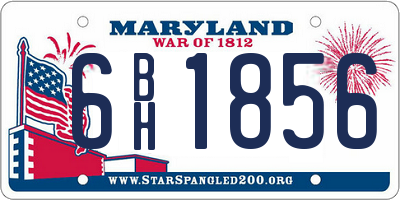 MD license plate 6BH1856